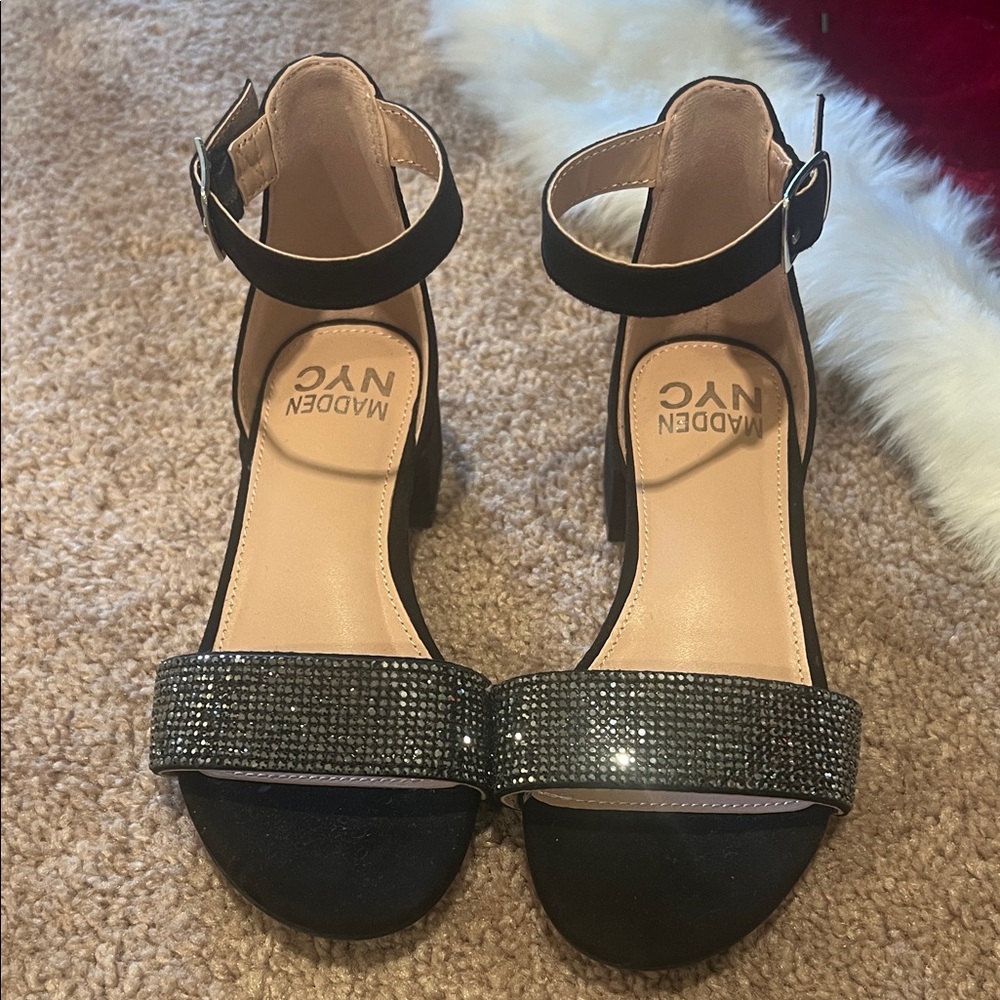 Madden NYC Black and Silver Kids Dress Shoes